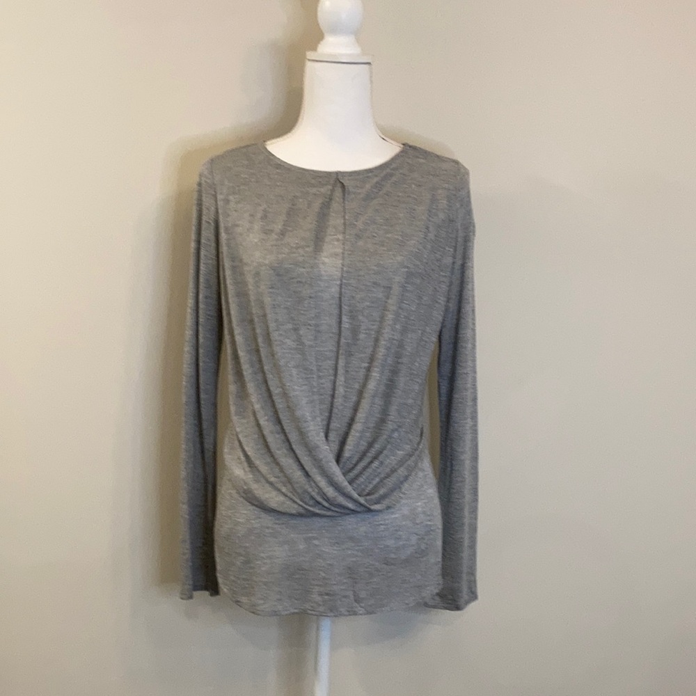 Heather Twist Front Long Sleeve Top 100% Modal